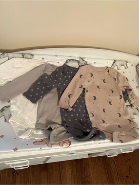 Cloud Island Long-Sleeve Baby Bodysuits Pack 3-6 months
